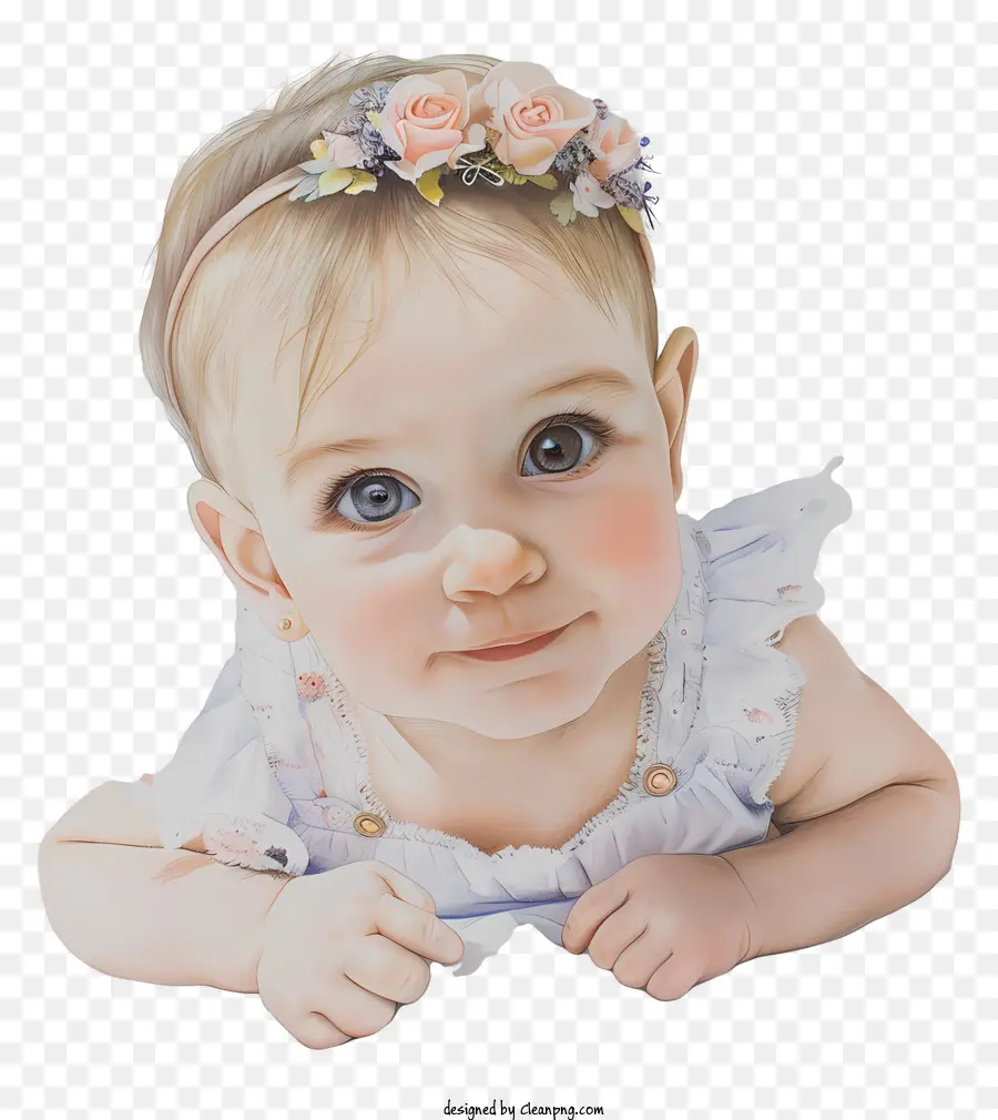 Bebê Menina，Pintura Em Aquarela PNG