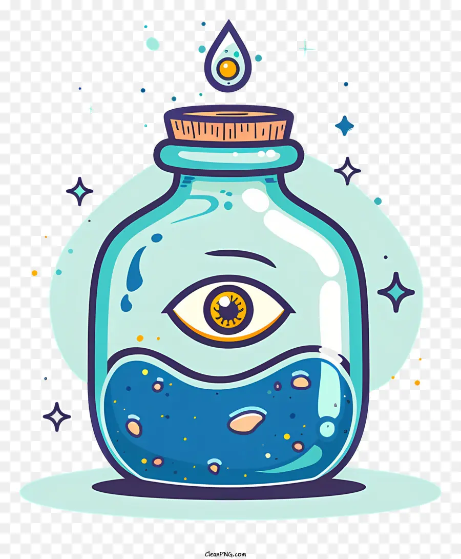 Jar Com Poção E Olho，Olho De Vidro PNG