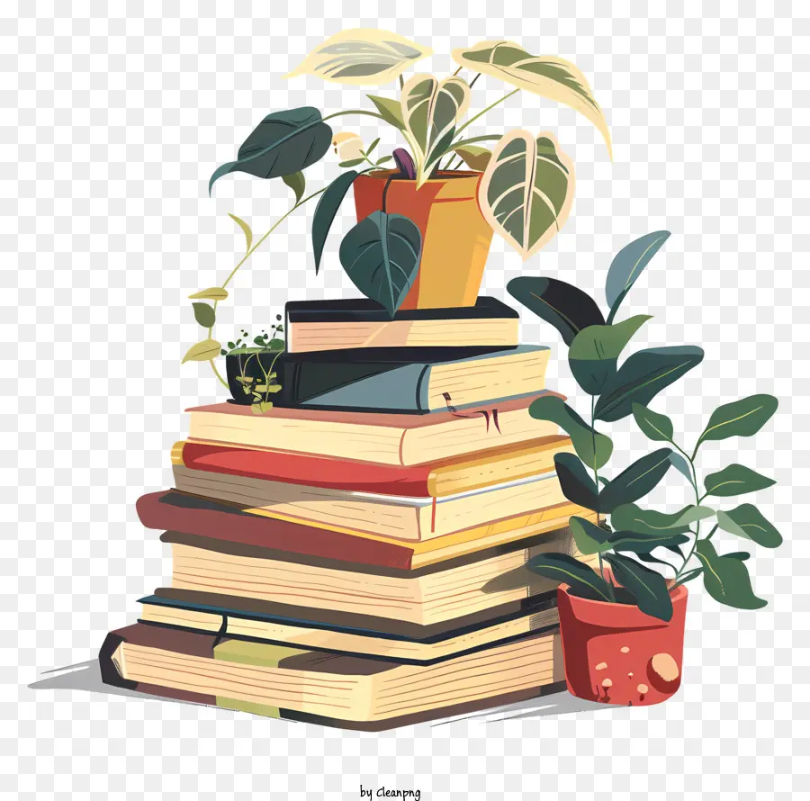 Pilha De Livros，Jardinagem Interior PNG