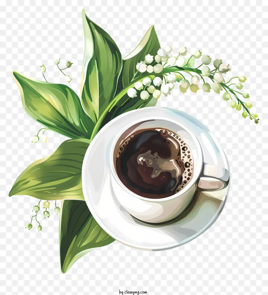 Hora Do Café Da Primavera，Flores PNG