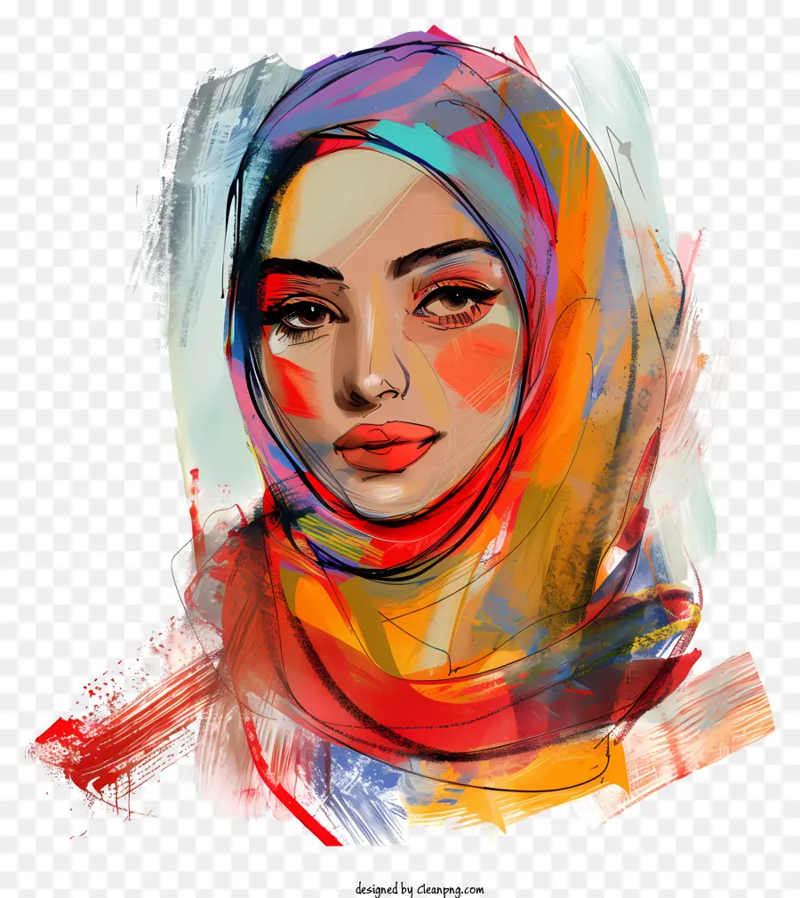 Garota Muçulmana，Pintura PNG