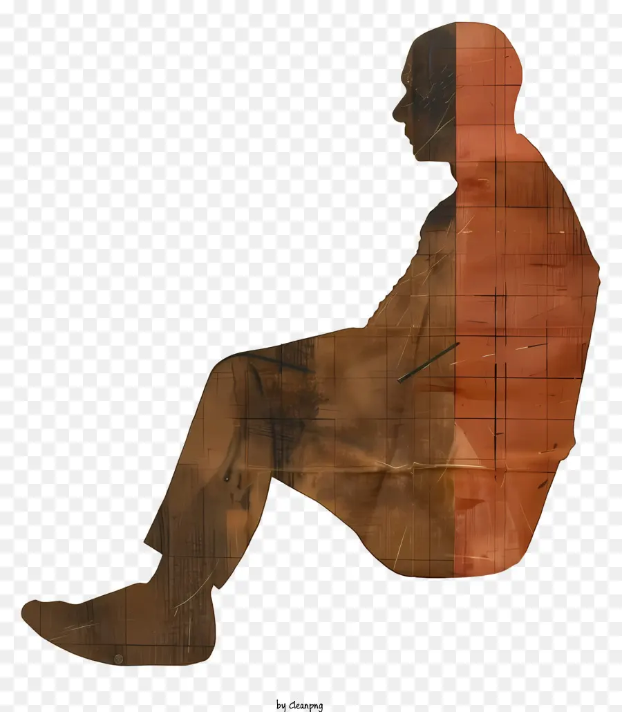 Homem Sentado Em Silhueta，Baixa Resolução PNG