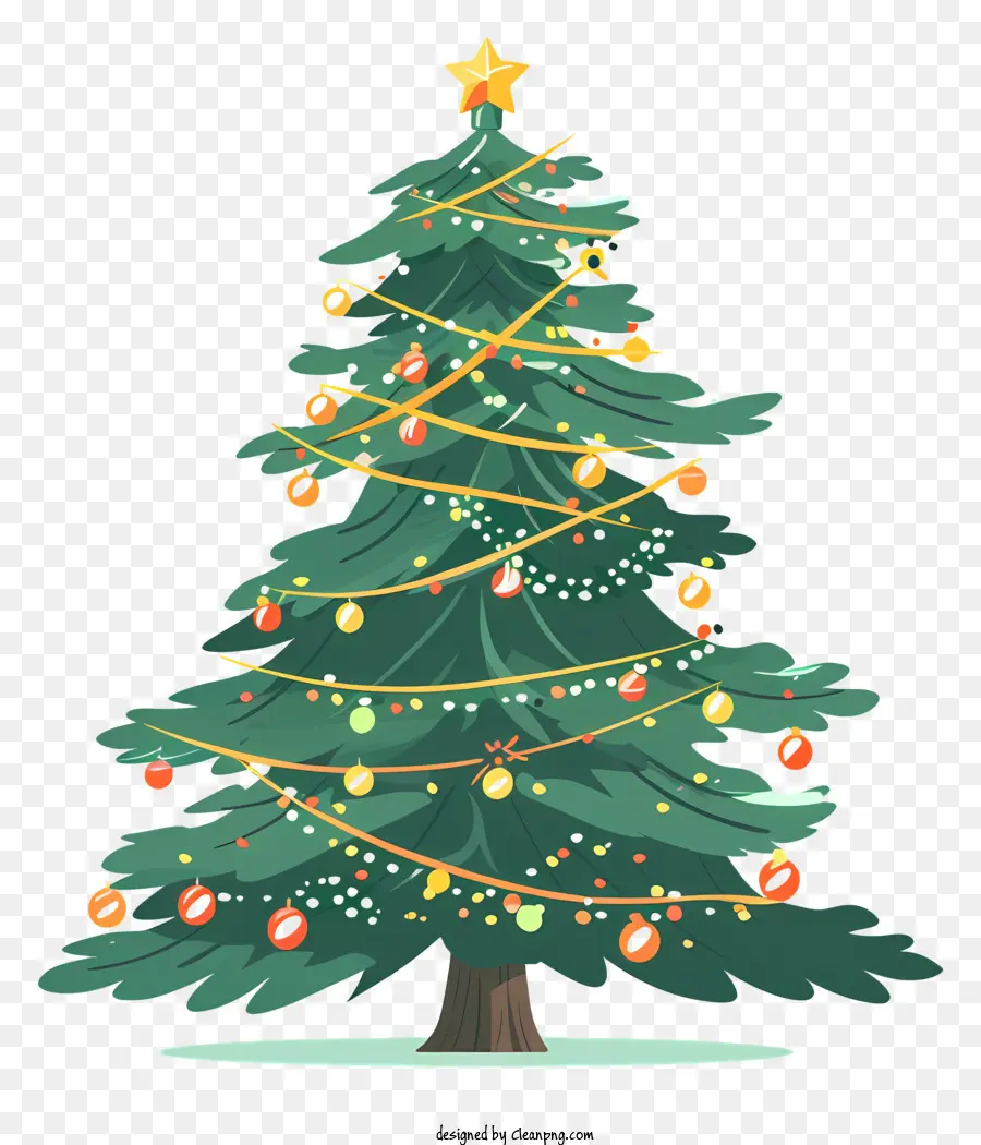 Árvore De Natal Com Guirlanda，árvore De Natal PNG