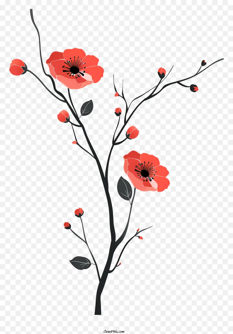 Flores Vermelhas，Oak Tree PNG