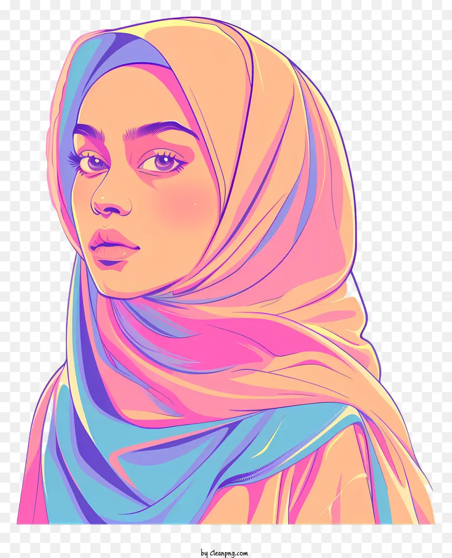 Garota Muçulmana，Hijab Rosa PNG