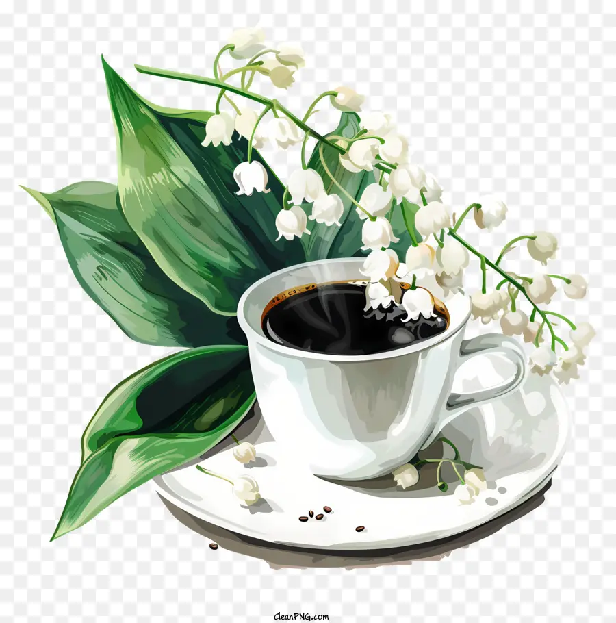 Hora Do Café Da Primavera，Flores PNG