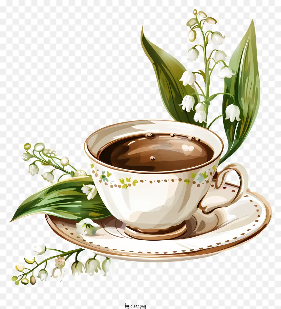 Hora Do Café Da Primavera，Flores PNG