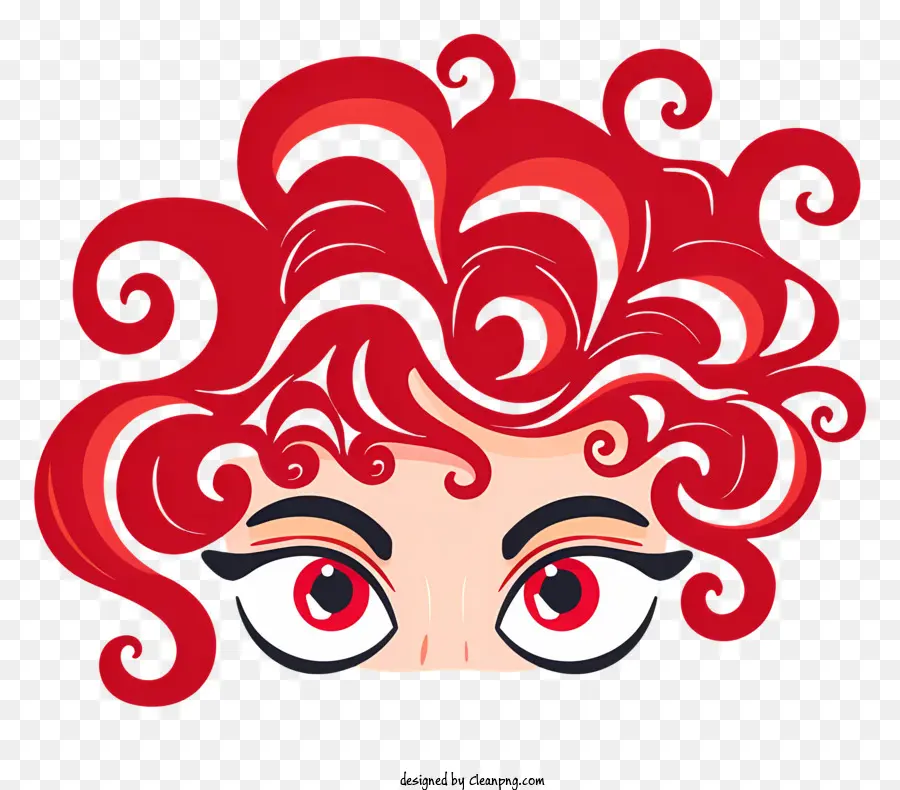 Curl Vermelho Com Olho，Personagem De Desenho Animado PNG