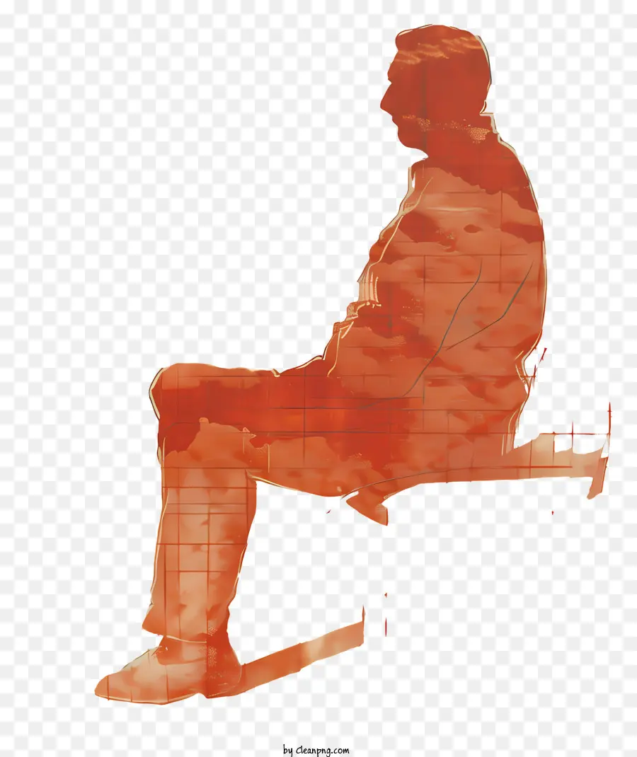 Homem Sentado Em Silhueta，A Arte Abstrata PNG