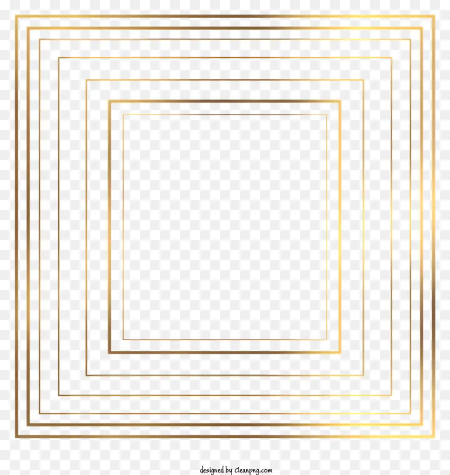 Quadro De Retângulo De Linha De Ouro，Preto E Branco PNG