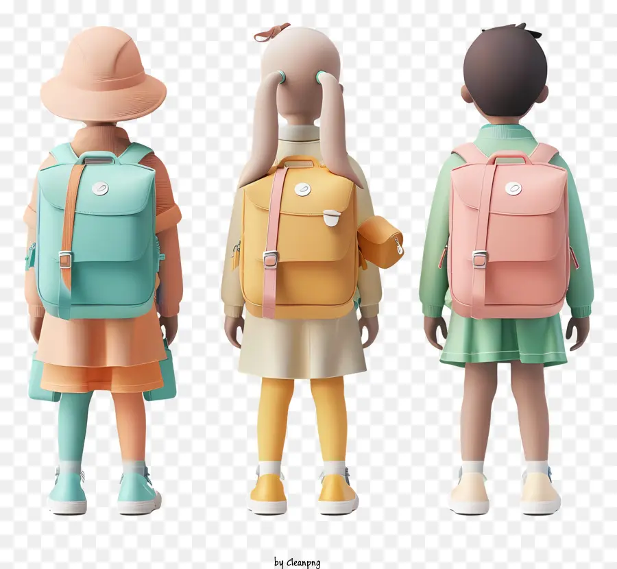 Estudantes Com Mochila，Crianças Com Mochilas PNG