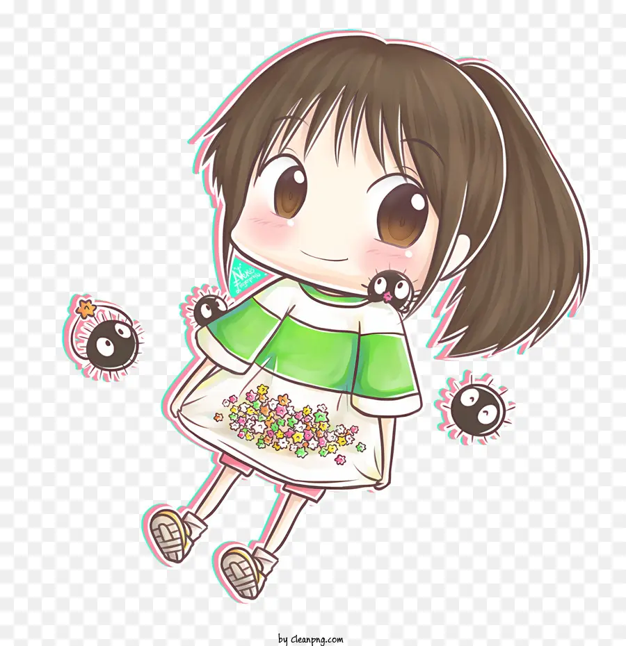 Cartoon Ghibli，Menina Bonito PNG