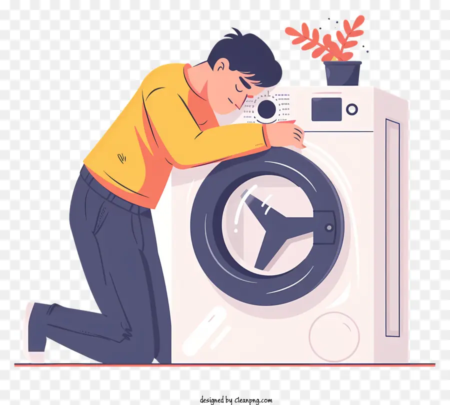 Homem Lavando Roupa，Cartoon PNG