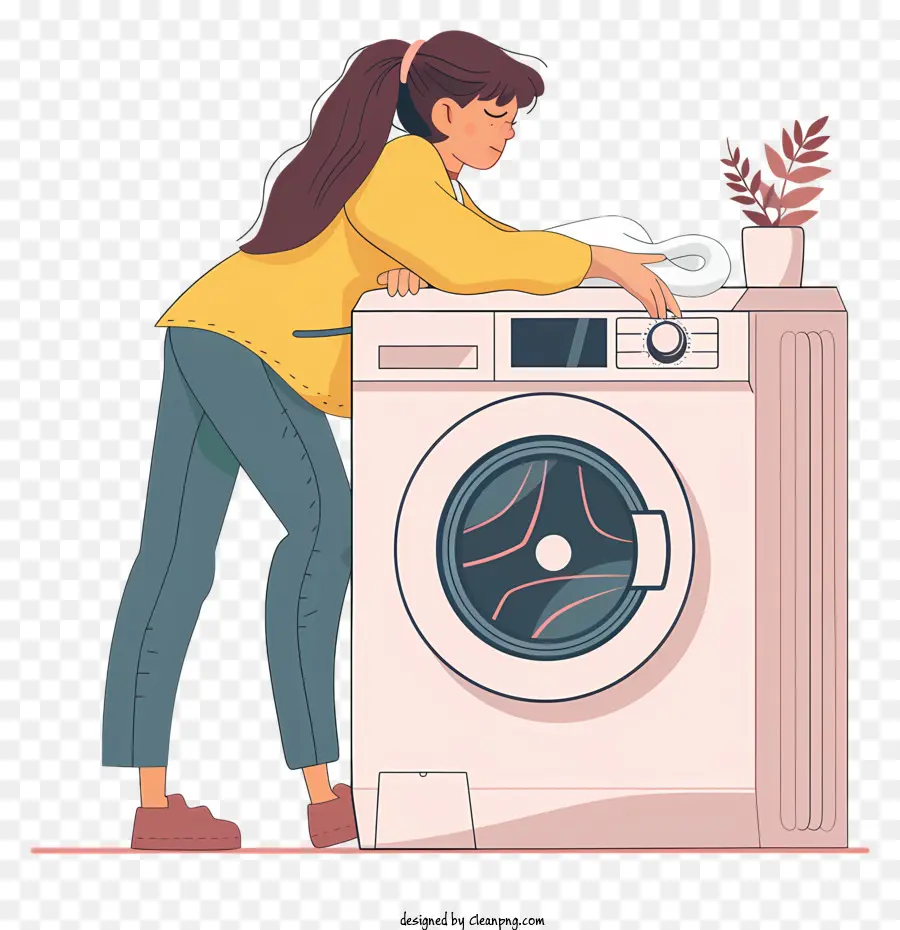Mulher Lavando A Roupa，Máquina De Lavar Roupa PNG