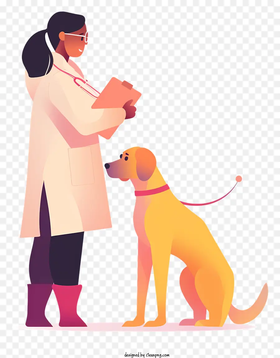 Veterinário Com Cachorro，Cão De Laboratório PNG