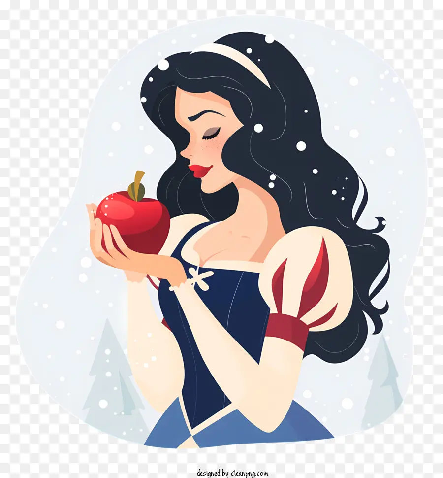 Branca De Neve，Menina Com Maçã PNG