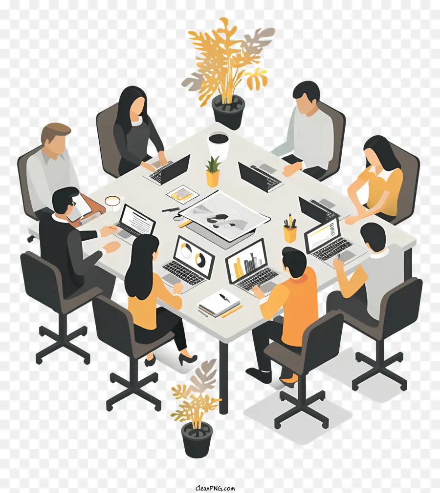 Reunião No Escritório，Teamwork PNG
