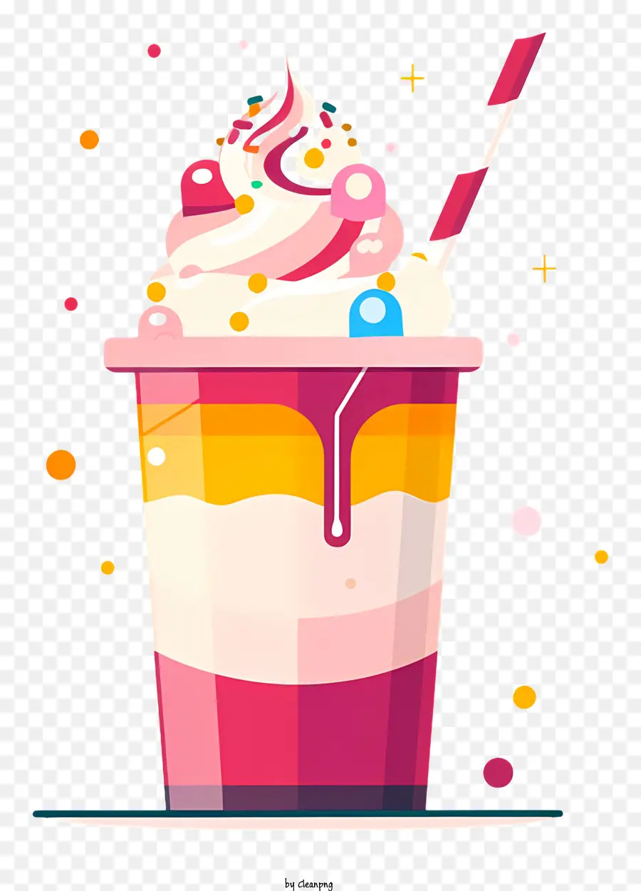 Copo De Milkshake，Bebida Rosa Congelada PNG