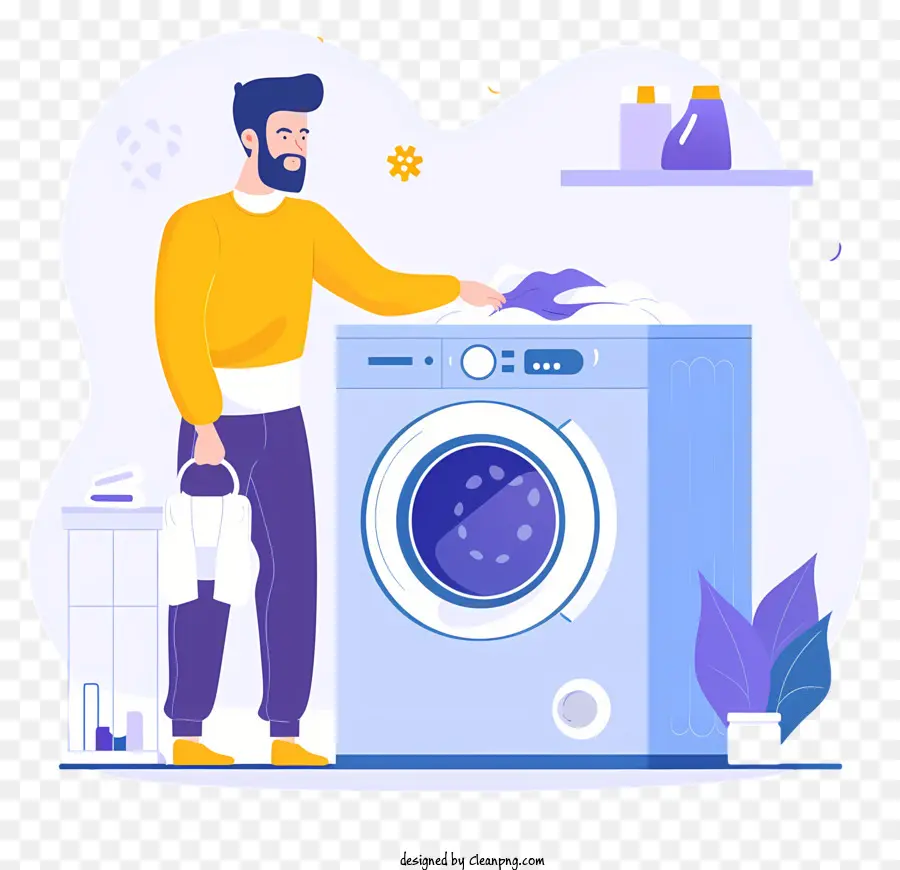 Homem Lavando Roupa，Máquina De Lavar Roupa PNG
