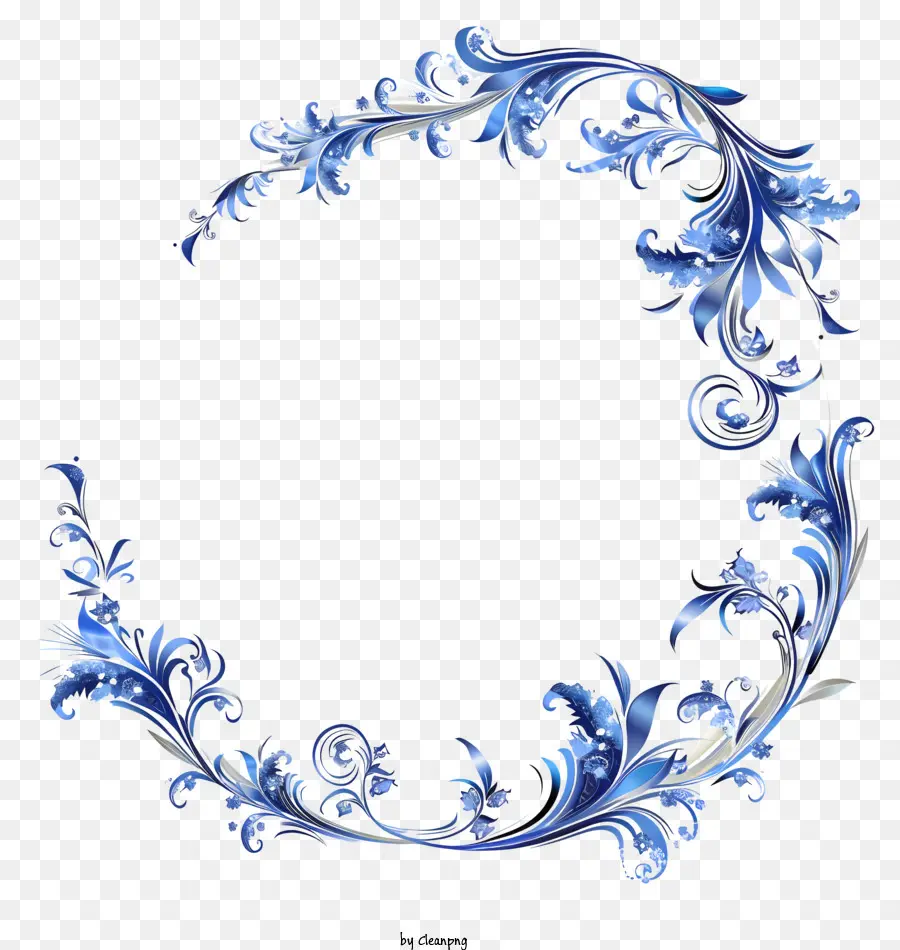 Arco Floral Azul，Azul Coroa De Flores PNG