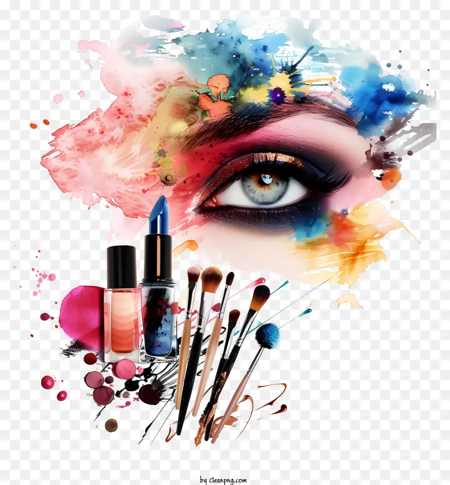 Make Up，Pintura Em Aquarela PNG