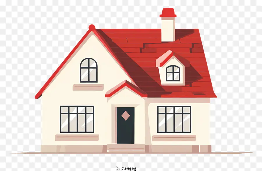 Casa Com Telhado Vermelho，Pequena Casa PNG