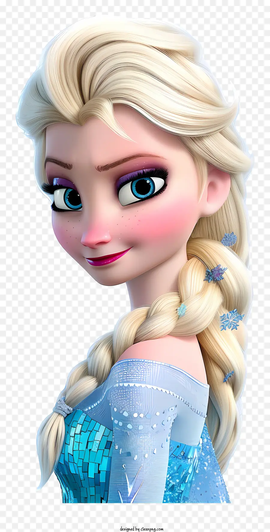 Princesa Elsa Congelada，Personagem De Trança Loira PNG