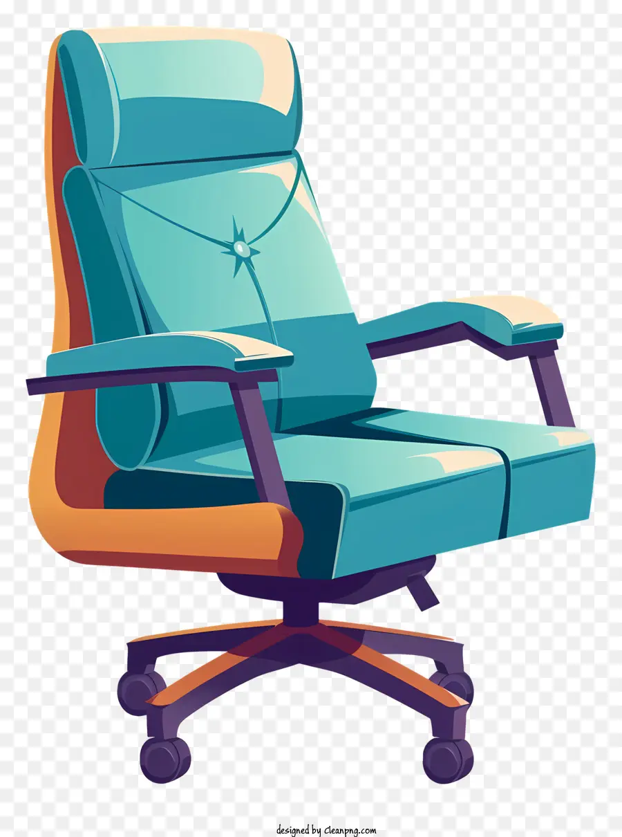 Cadeira De Escritório，Azul E Laranja PNG
