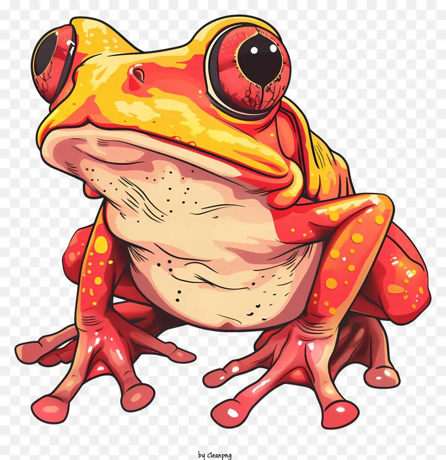 Cartoon Sapo，Red Frog PNG