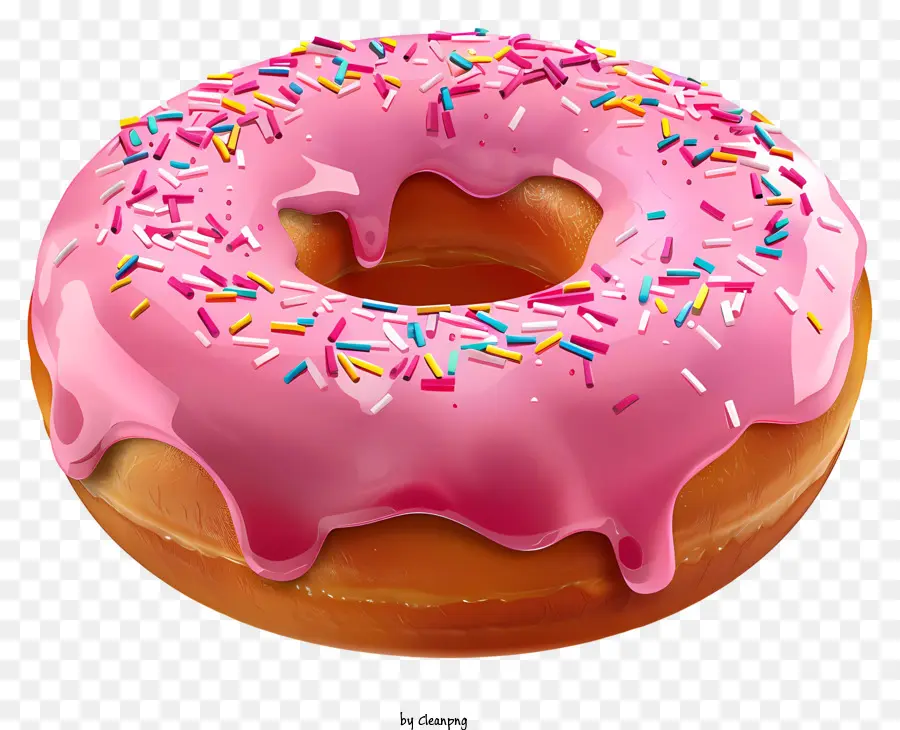 Donut，Donut Com Vidro Rosa PNG
