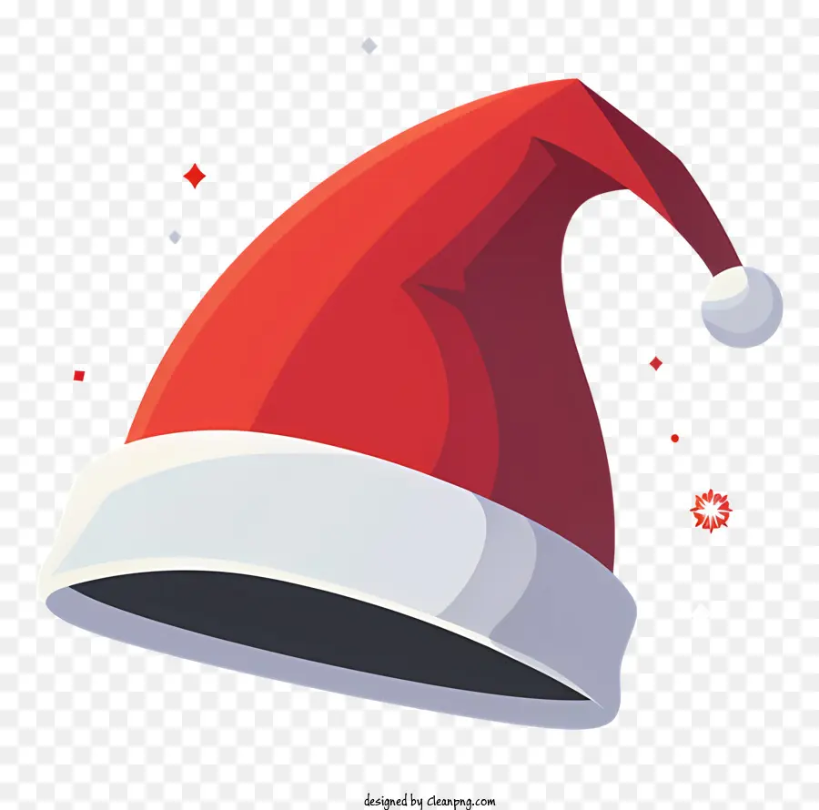 Papai Noel Hat，Vermelho E Branco PNG