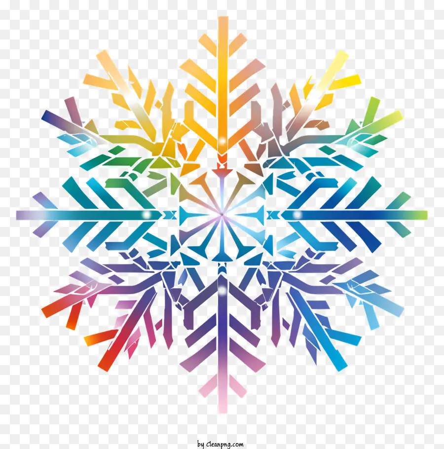 Rainbow Snowflake，Floco De Neve PNG