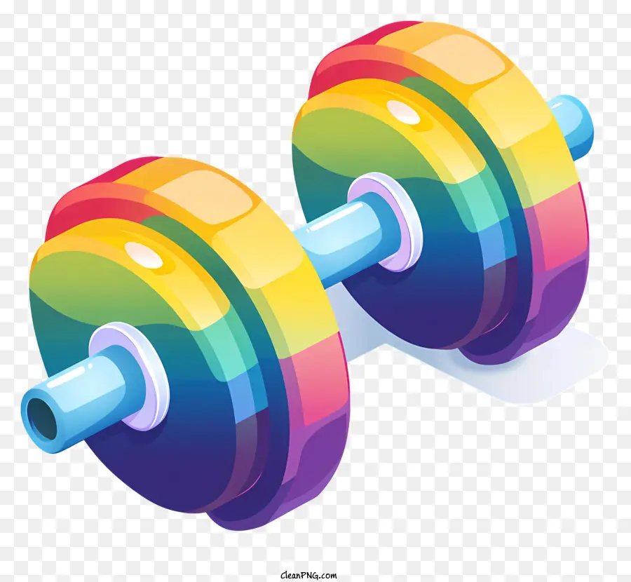 Haltere，Rainbow Dumbbells PNG