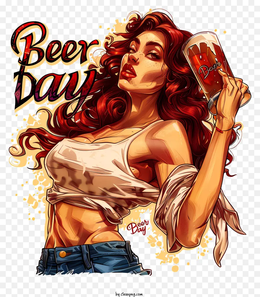 Dia Da Cerveja，Cabelo Vermelho PNG