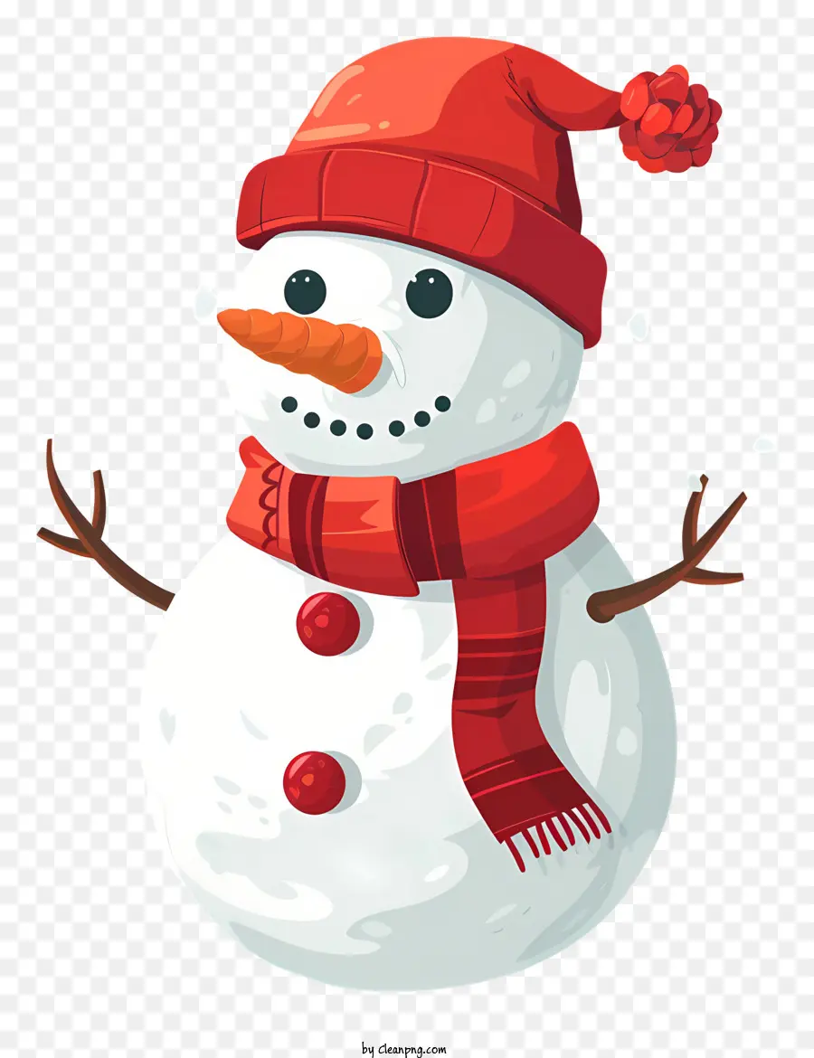 Boneco De Neve，A Red Hat PNG