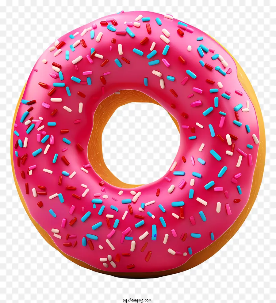 Donut，Donut Com Vidro Rosa PNG