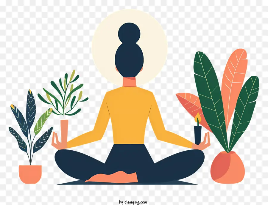 Mulher Em Yoga Pose，Meditação PNG