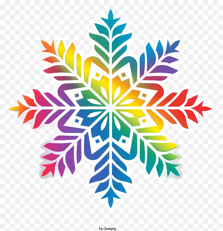 Rainbow Snowflake，Floco De Neve PNG