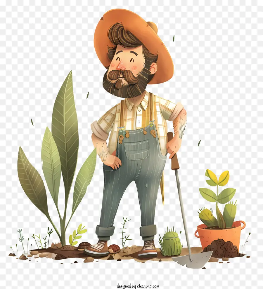 Jardinagem Dia，Homem Dos Desenhos Animados PNG