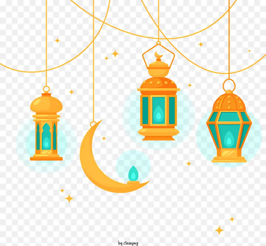 O Ramadã，Lanternas PNG