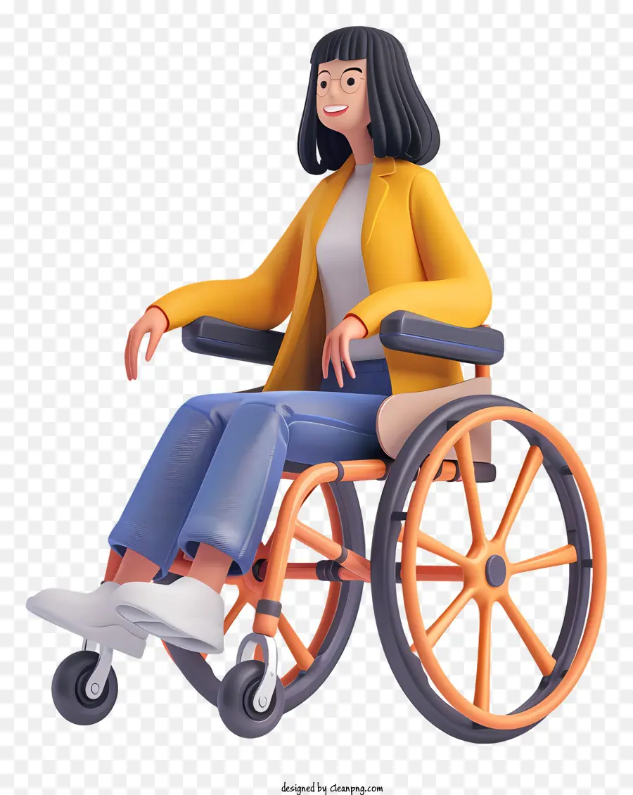 Garota Em Cadeira De Rodas，Modelo 3d PNG
