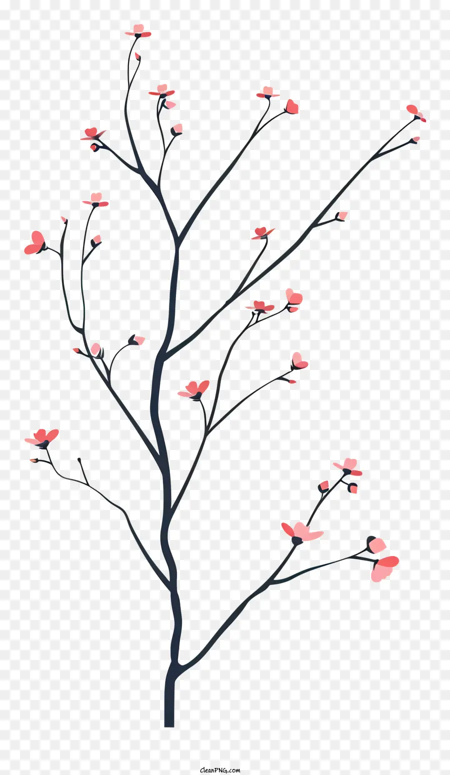 Galho Com Flores Rosa，Árvore De Flores Rosa PNG