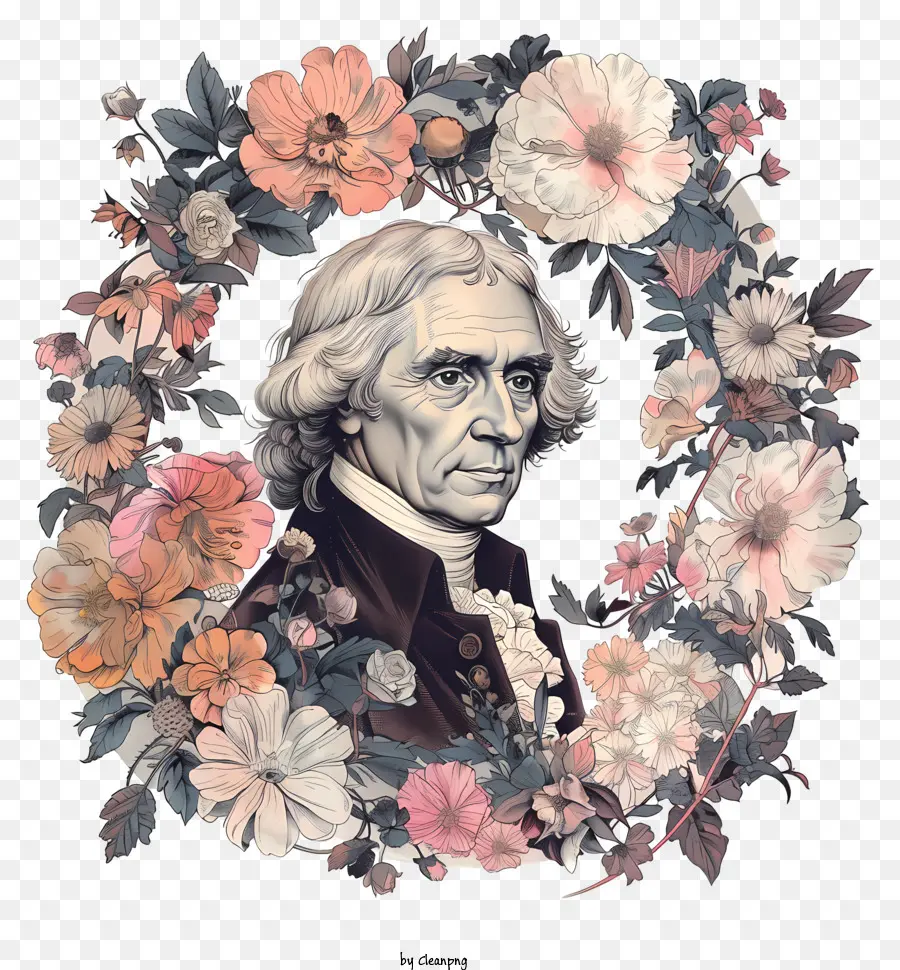 Thomas Jefferson，Coroa De Flores PNG