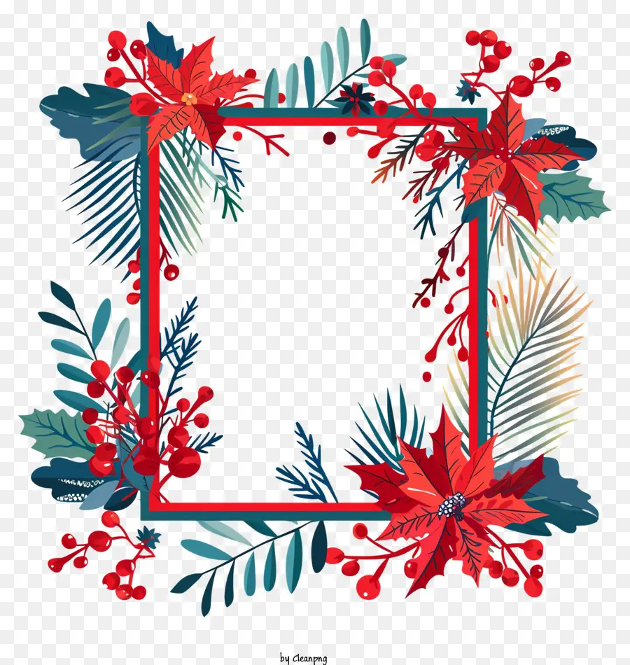 Natal Moldura，Design Floral Ornamentado PNG