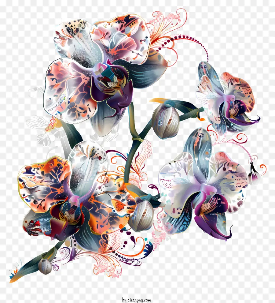 Dia Da Orquídea，Flores Ornamentadas PNG