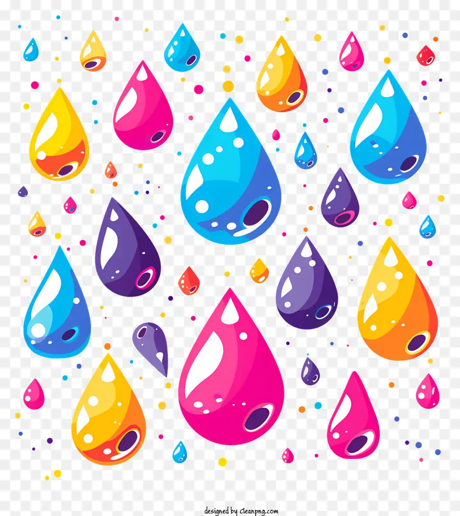 Gotas De água，Gotas Coloridas PNG