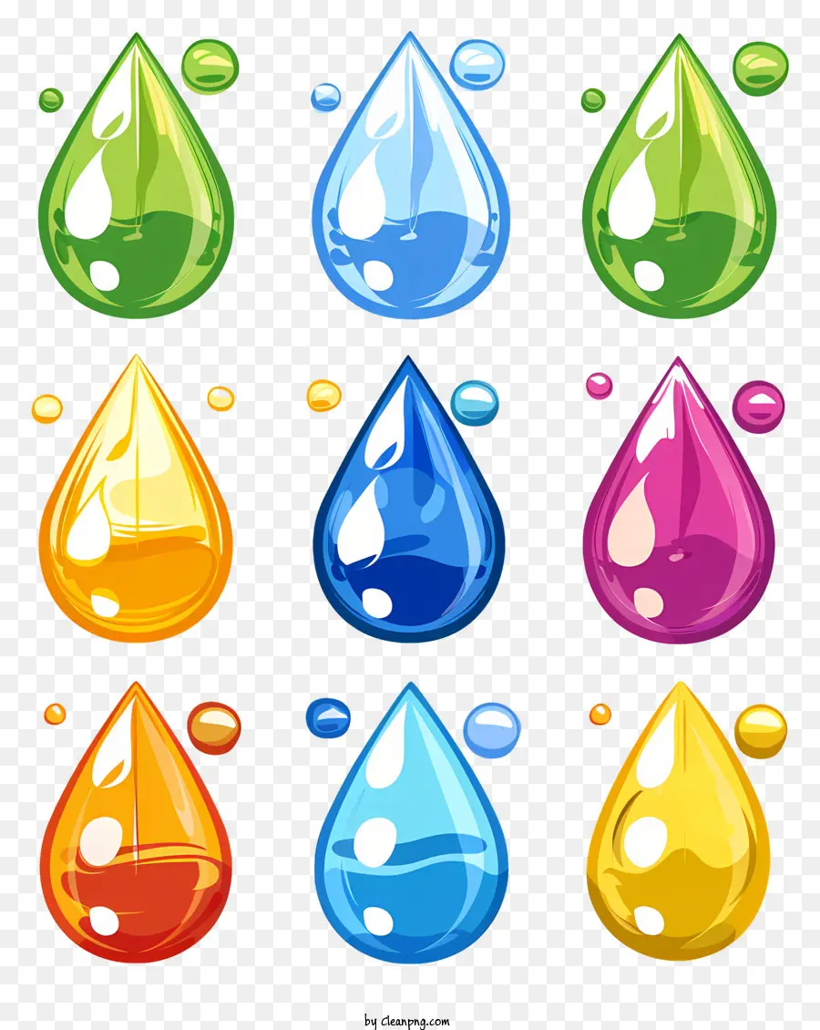 Gotas De água，Gotas Coloridas PNG