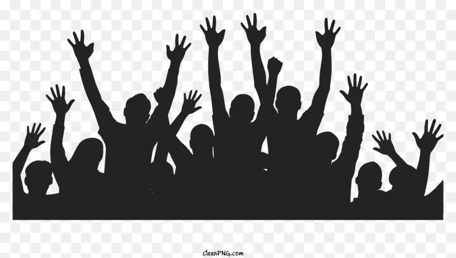 Multidão Aplaudindo A Silhueta，Evento Ao Vivo PNG