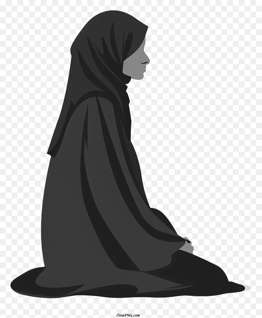 Mulher Em Hijab Sentado，Hijab PNG