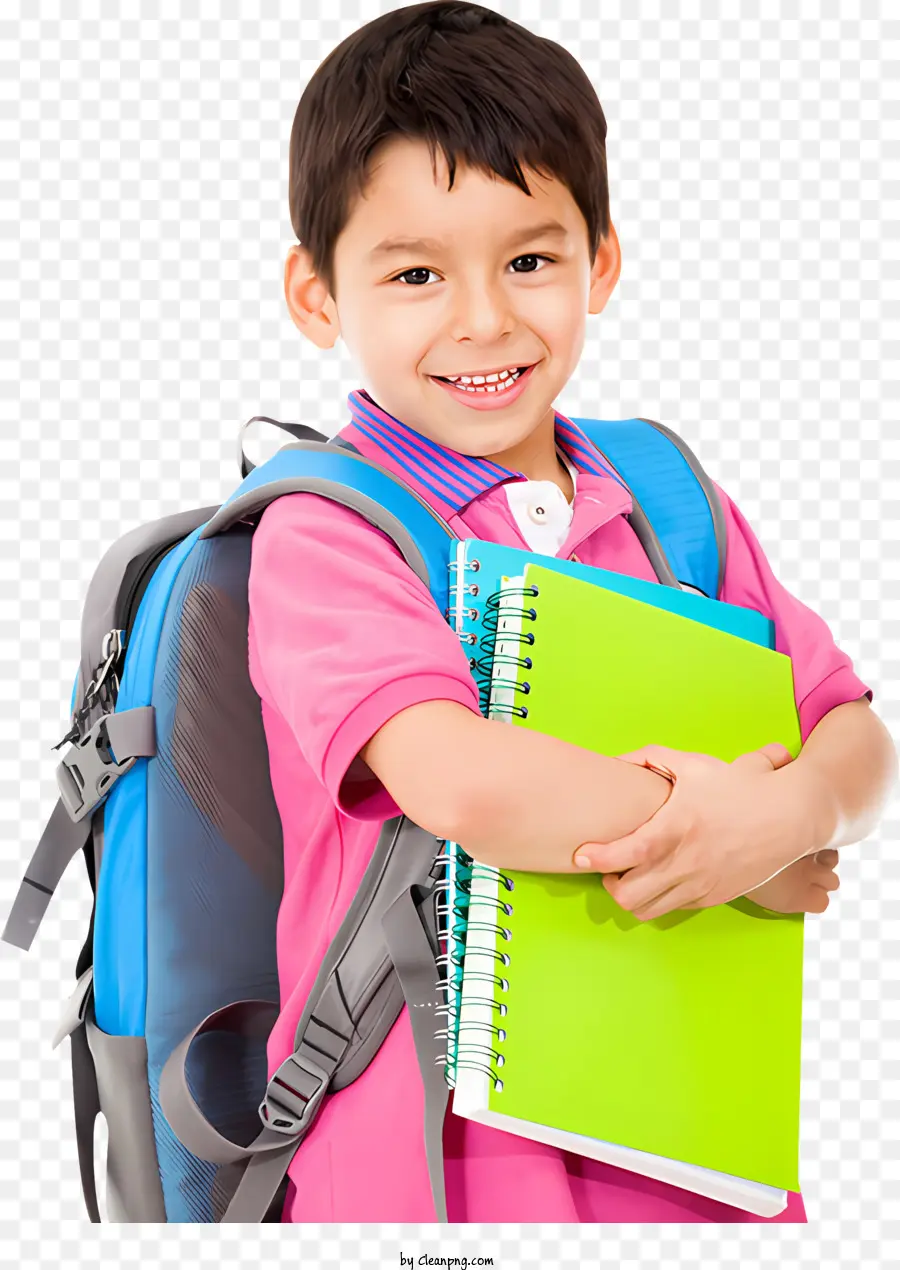 Escola，Criança Com Livro PNG